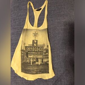Obey yellow tank top XS